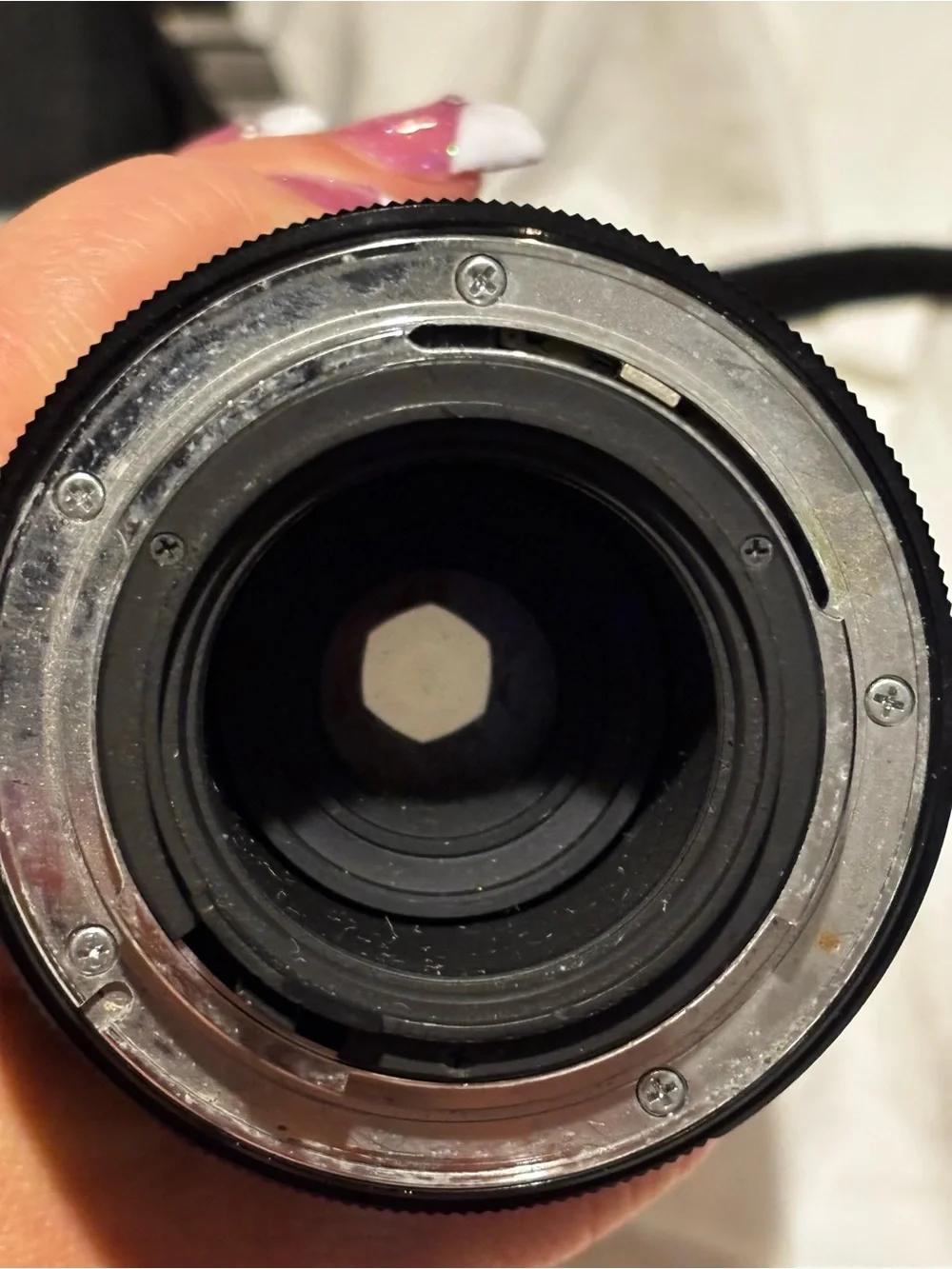 Pentax Black Telephoto Zoom Lens on Film Camera